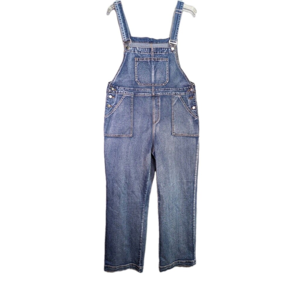 Womens Denim Overalls XL 38x29 Blue Bib Jean Jumpsuit Farmhouse Country - Picture 2 of 7